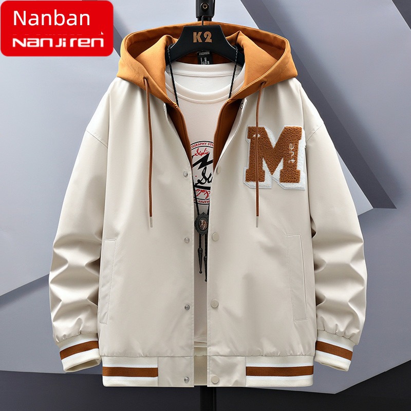 NGGGN Spring and Autumn Hooded Jacket jacket Fake two