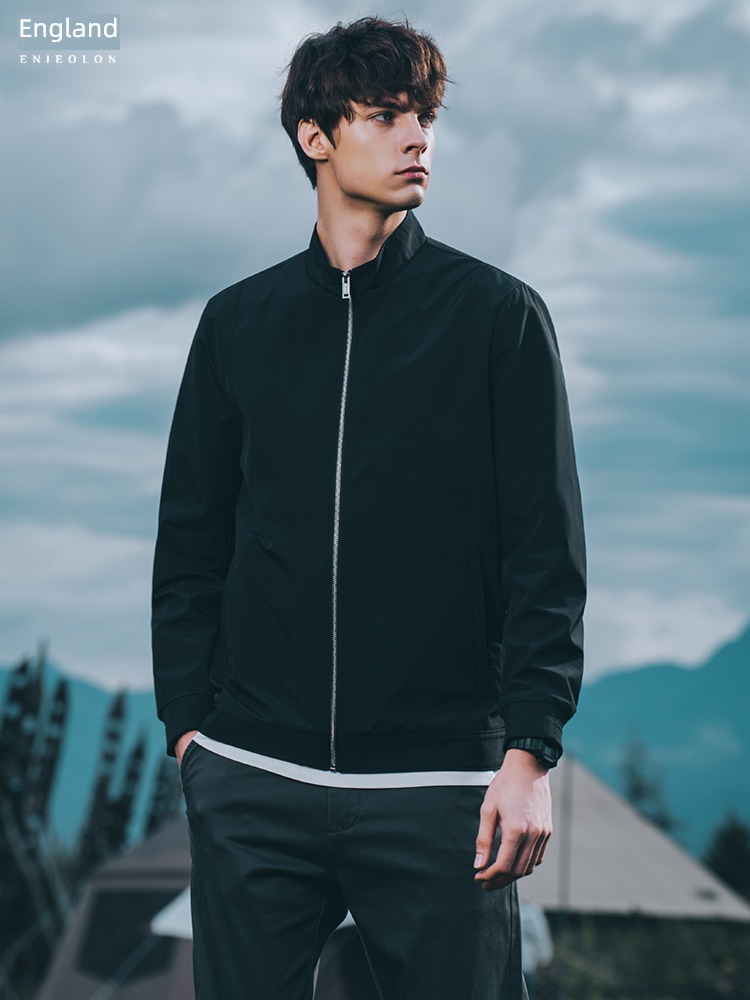 Ying julun spring and autumn Europe and America Simplicity Windbreak stand collar Jacket