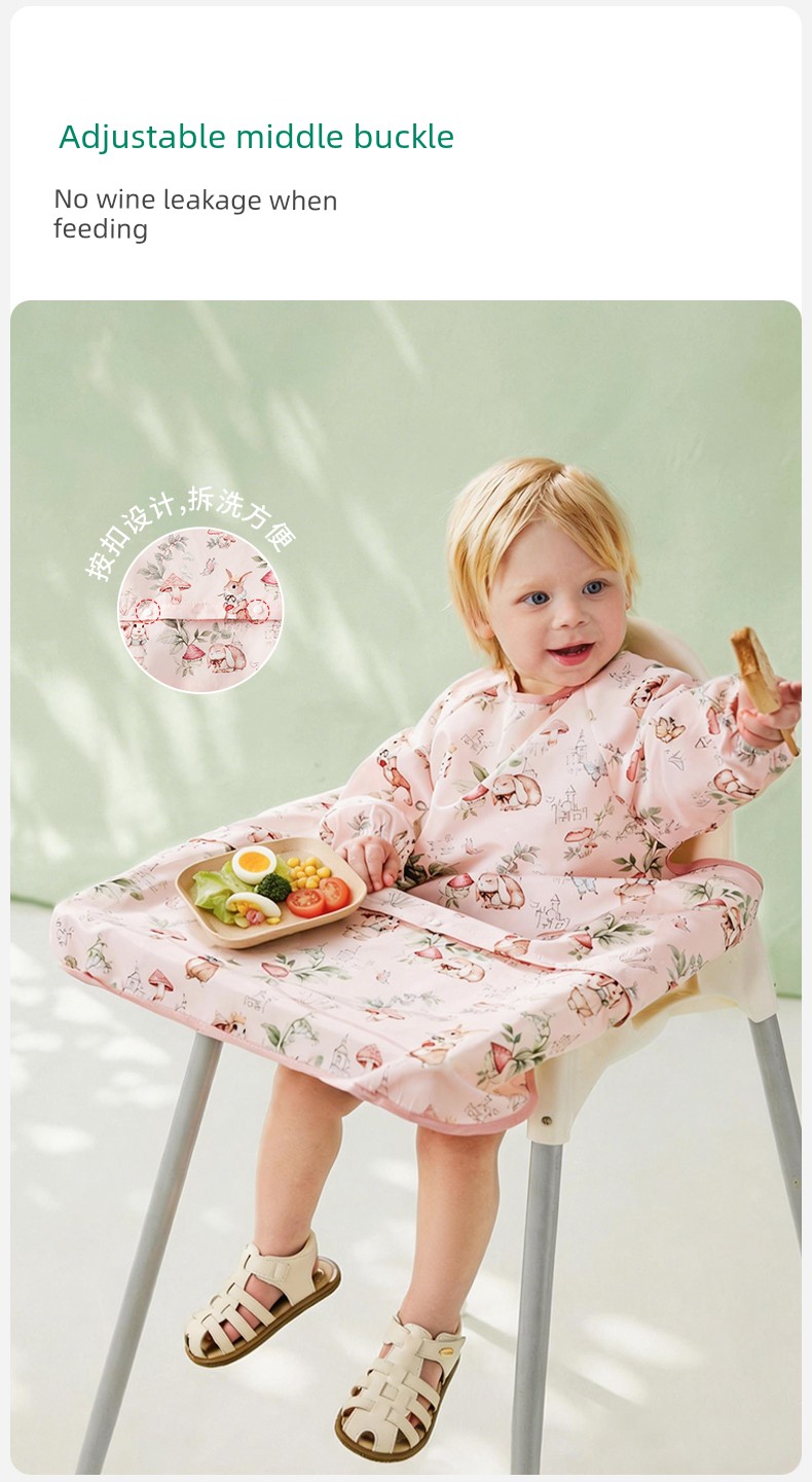 European-Style All-In-One Dining Chair Cover, Baby Feeding Bib, Infant Food Bib, Waterproof and Stain-Resistant Children's Apron — 18