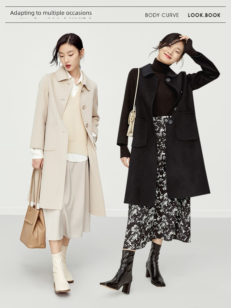 Chantubila 100% Medium and long term Cashmere wool overcoat