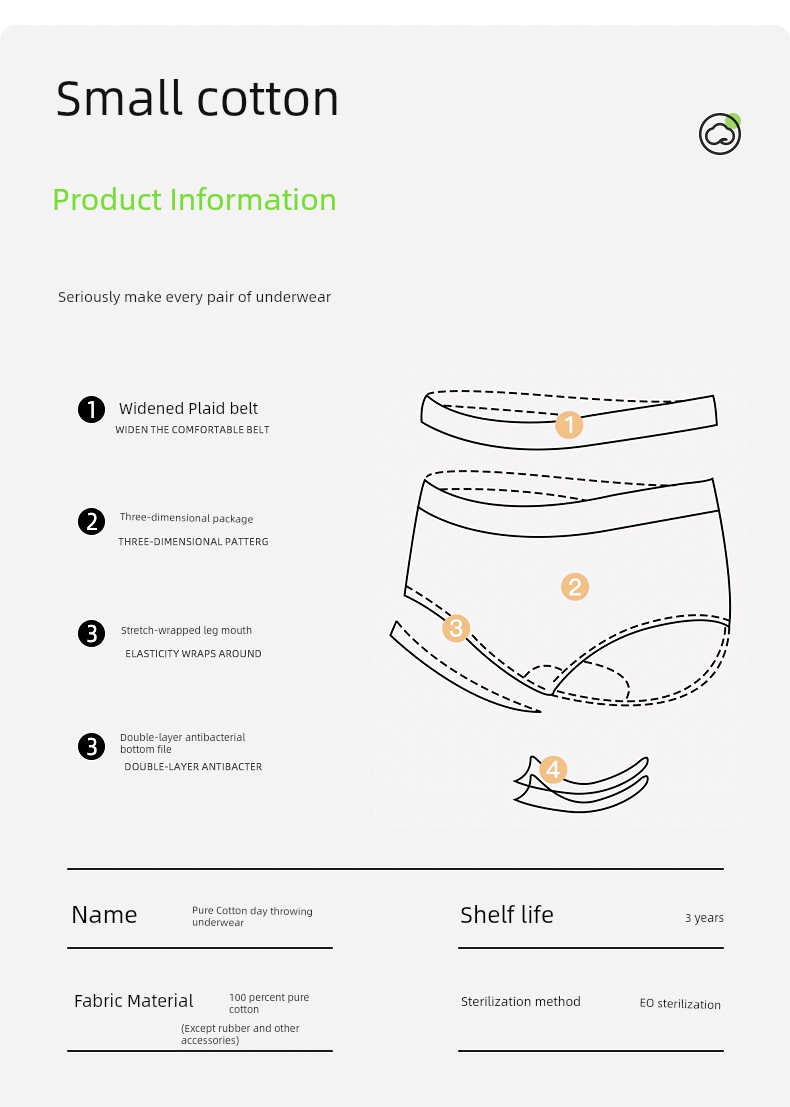 Mian Xiaoran Pure Cotton Disposable Underwear 7A Antibacterial Maternity Travel Daily Disposable Pants Eo Sterilized No-Wash Direct Wear 8 — 21