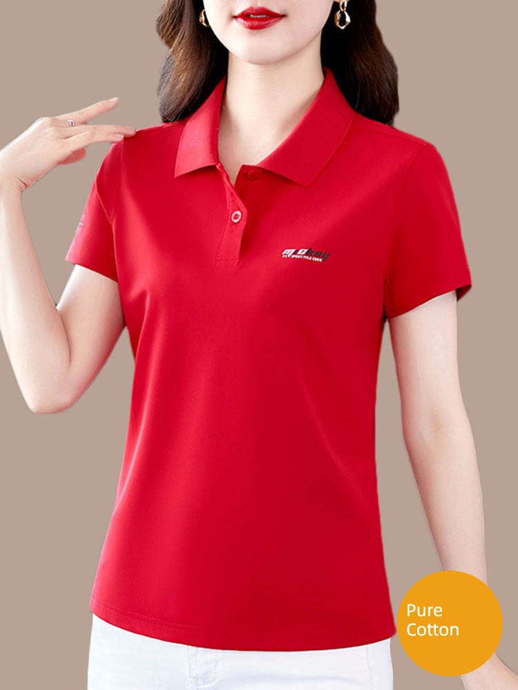 ma'am Short sleeve Show thin Self-cultivation Polo shirt Lapel T-shirt