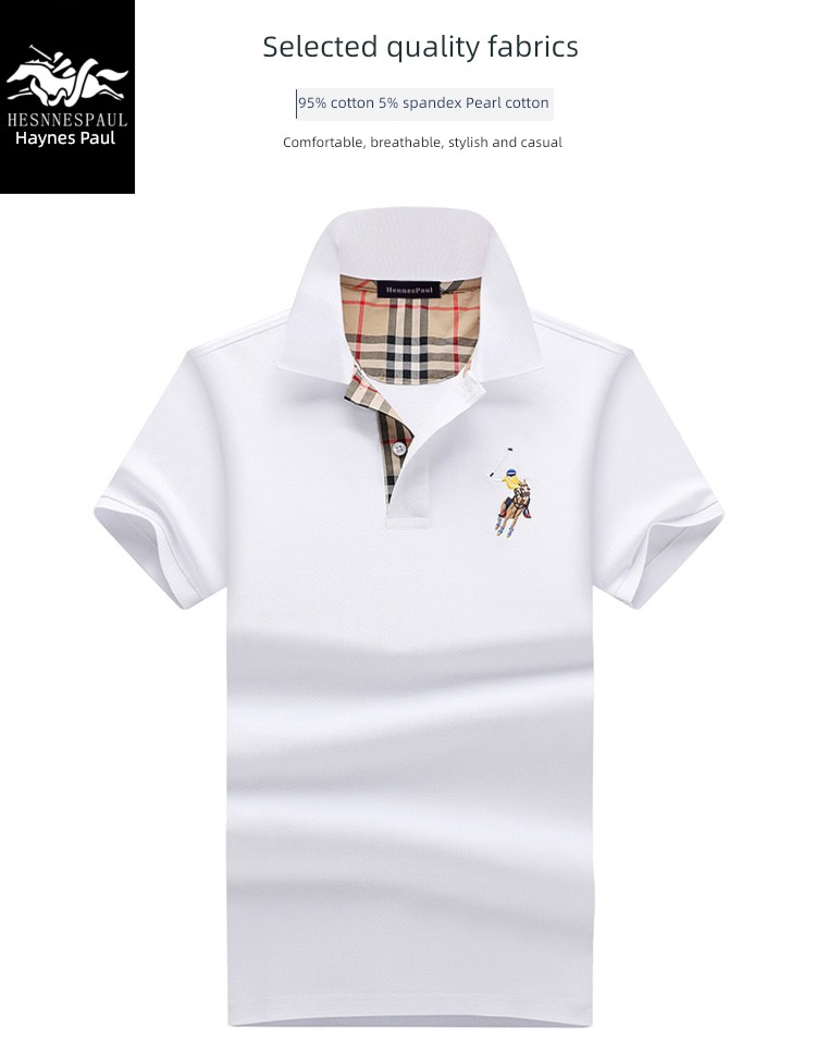 tide high-end Paul Short sleeve Lapel Big size Polo shirt