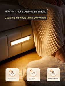 Night Light Sensor Light Strip Self-Adhesive Magnetic Wireless Charging No-Plug-In Entryway Wardrobe Cabinet Light Led L