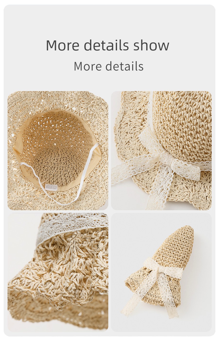 Girls' Straw Hats, Kidsren's Sun Protection Hats, Summer Baby Hats, Baby Sun Hats, Lace Woven Hats, Girls' Sun Hats — 9