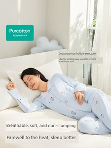 【New Product】Purcotton Maternity Antibacterial Homewear Nursing Pajamas Postpartum Pure Cotton Sweat-Absorbent Skin-