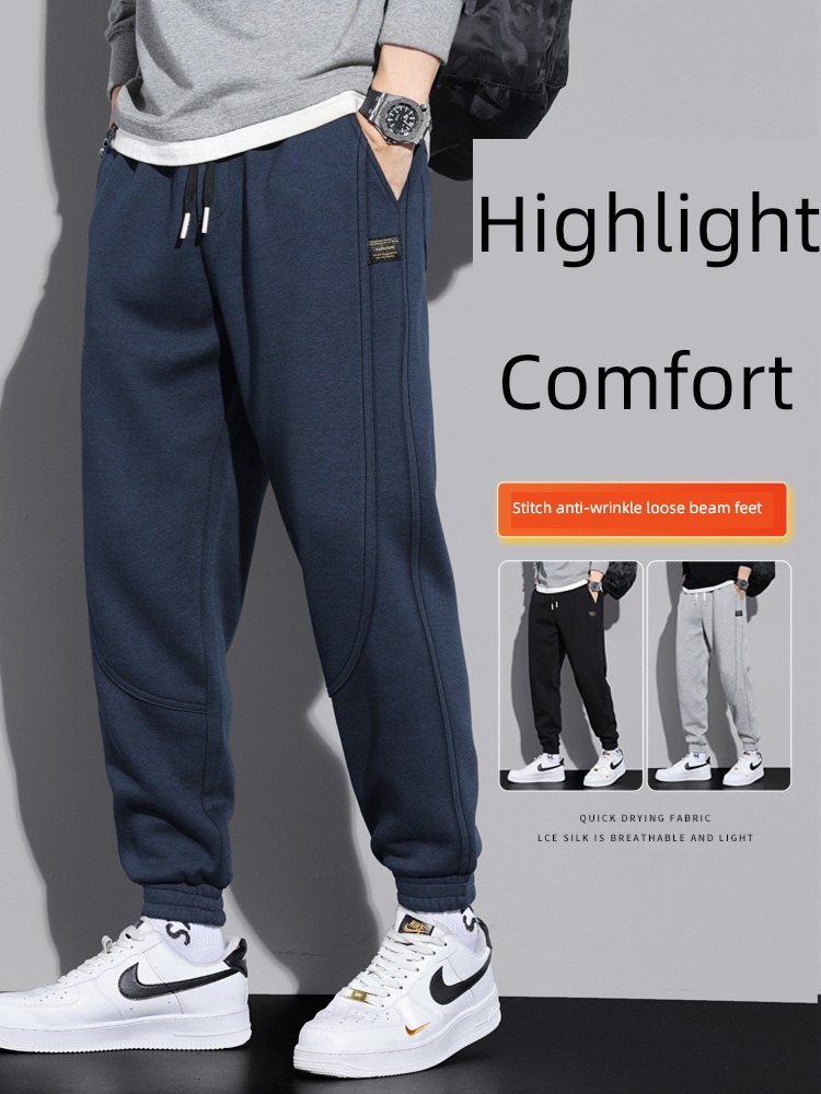 leisure time Spring and Autumn Navy knitting boy sweatpants