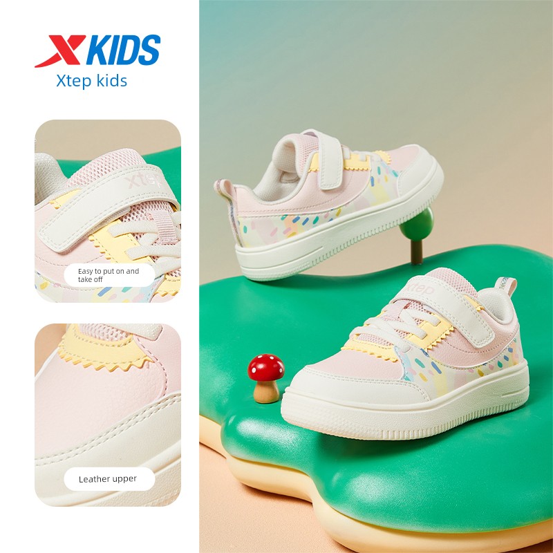 Xtep Children's Girls' Sneakers, Autumn Casual Shoes for Girls, Kindergarten Shoes, Sports Shoes, Non-Slip Soft-Soled Baby Shoes — 1