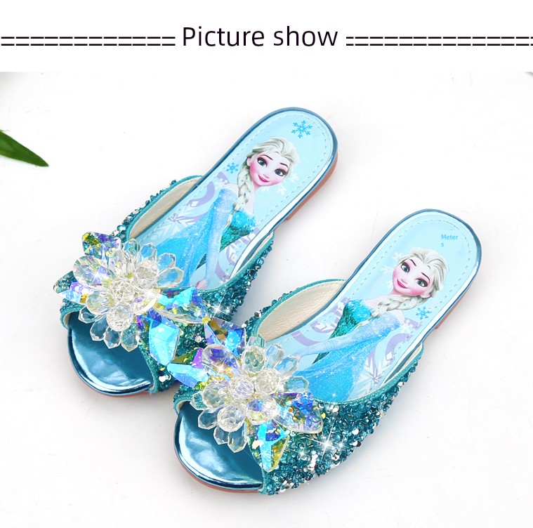 Internet Celebrity Princess Elsa Summer Crystal Girls' Slipper — 10