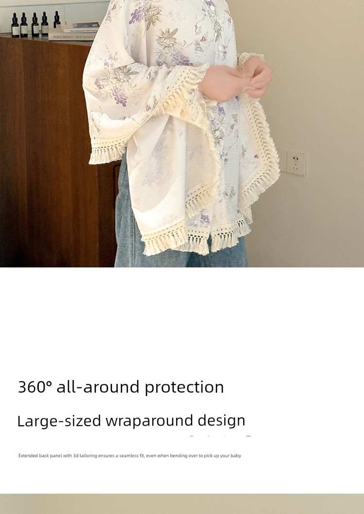 Jq Jingqi Bamboo Fiber Maternity Shawl Long Postpartum Cotton Cape Windproof and Cold-Proof Nursing Shoulder Cover for Pregnant Women in Air-Conditioned — 14