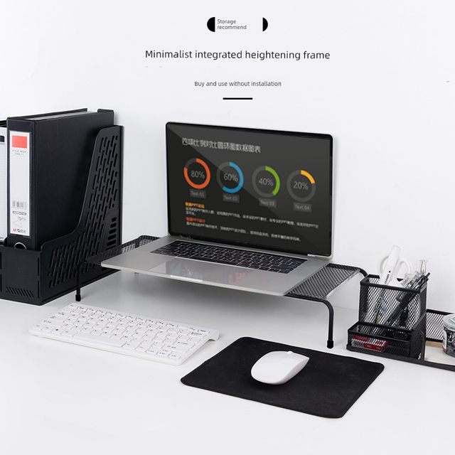 Laptop monitor increased elevated office desktop storage ins desktop computer raising storage rack
