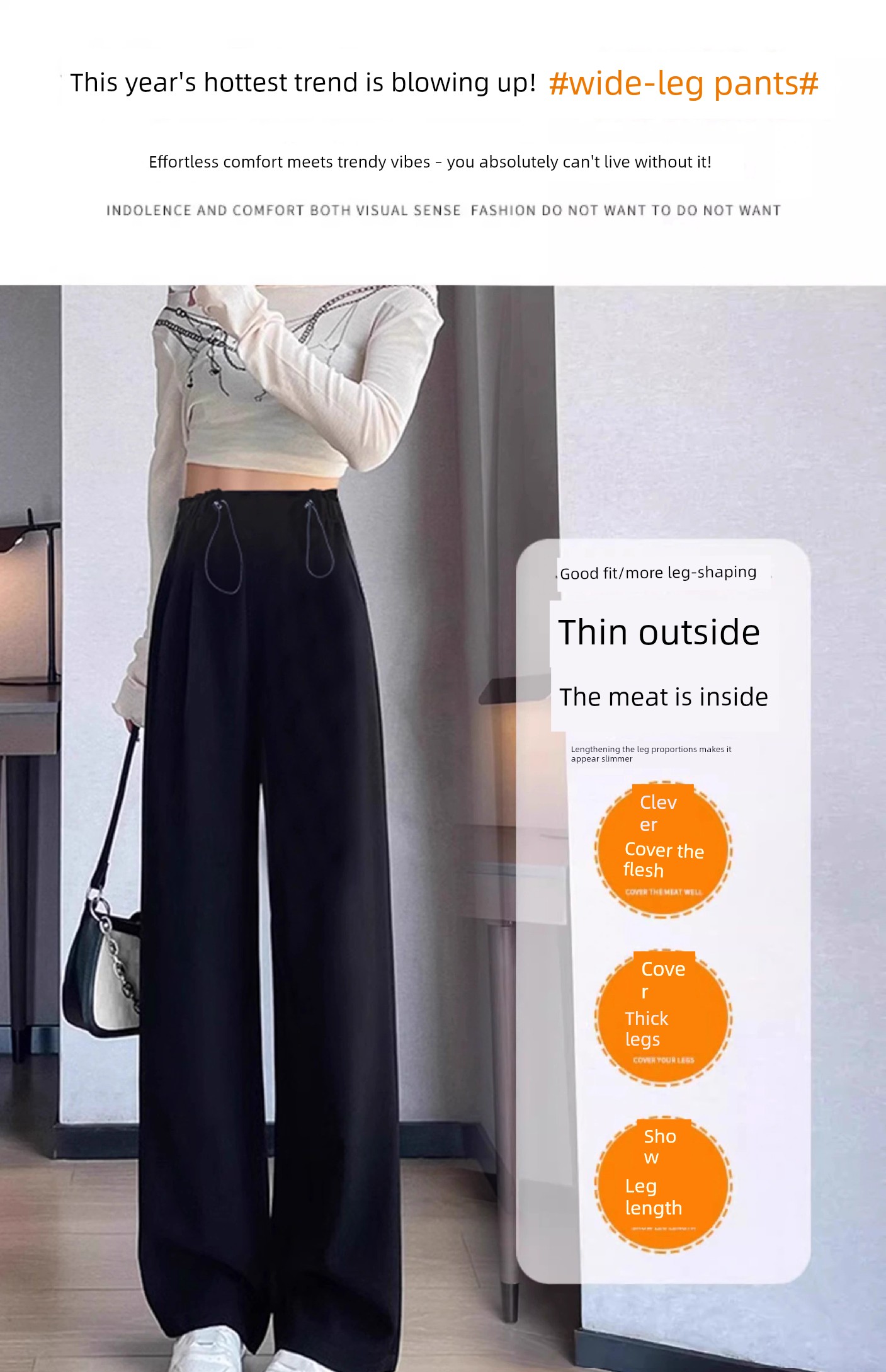 Maternity Pants for Outdoor Wear, Spring and Autumn 2026 New Style, Drawstring, No Belly Support, Plus Size, Petite, Straight-Leg Suit Pants, Wide-Leg — 16