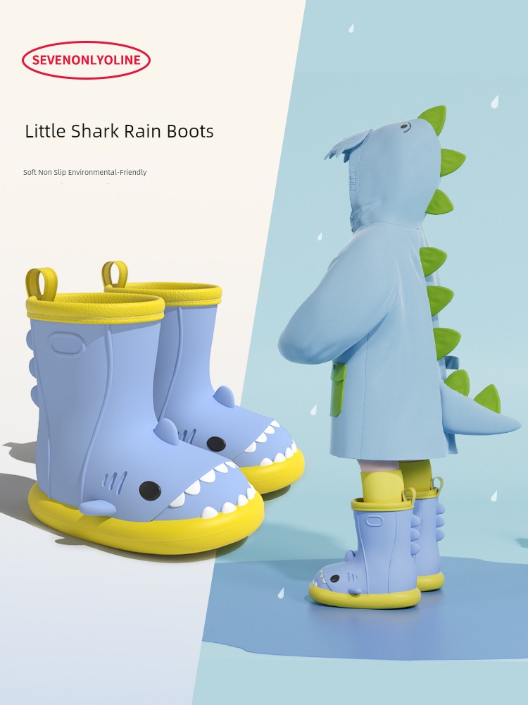 可愛卡通兒童雨衣雨鞋套裝防滑安全多色可選四季通用