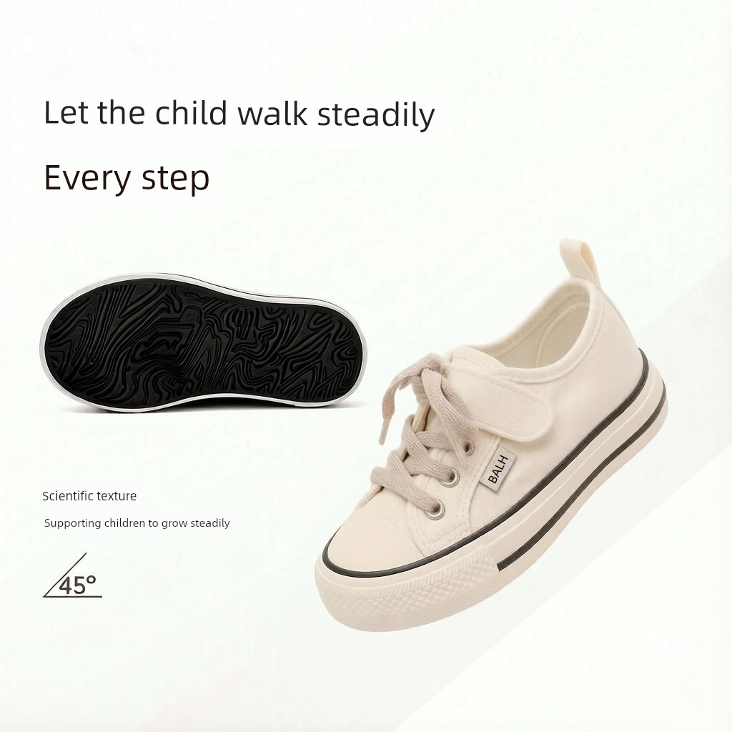 Kindergarten Indoor Shoes for Boys, Soft-Soled Non-Slip Canvas Shoes, Boys' Toddler Shoes, White Shoes for Entering Kindergarten, 2026 New Model — 4