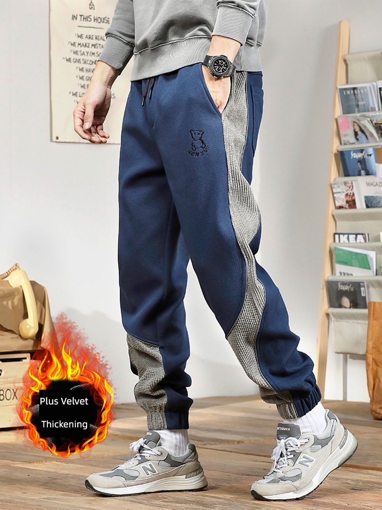 autumn corduroy trend Color matching easy fashion sweatpants