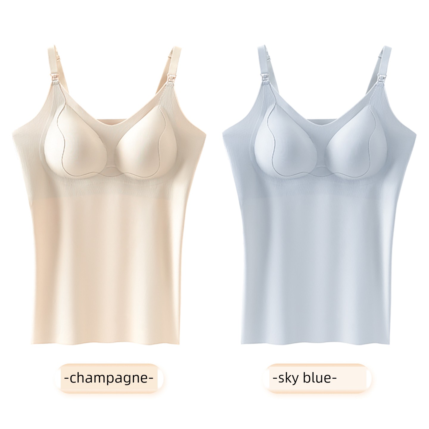 Maternity Nursing Tank Top with Straps, Postpartum Breastfeeding, No Need to Wear Underwear, Anti-Exposure, Thin Autumn Style Bra for Pregnant Women — 1