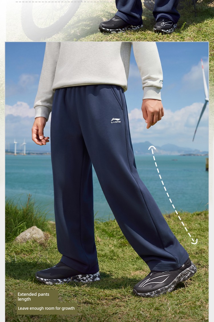 Li Ning Children's Cotton-Feel Sweatpants 2026 New Autumn Boys' Loose Casual Sports Pants for Teenagers Autumn and Winter — 7
