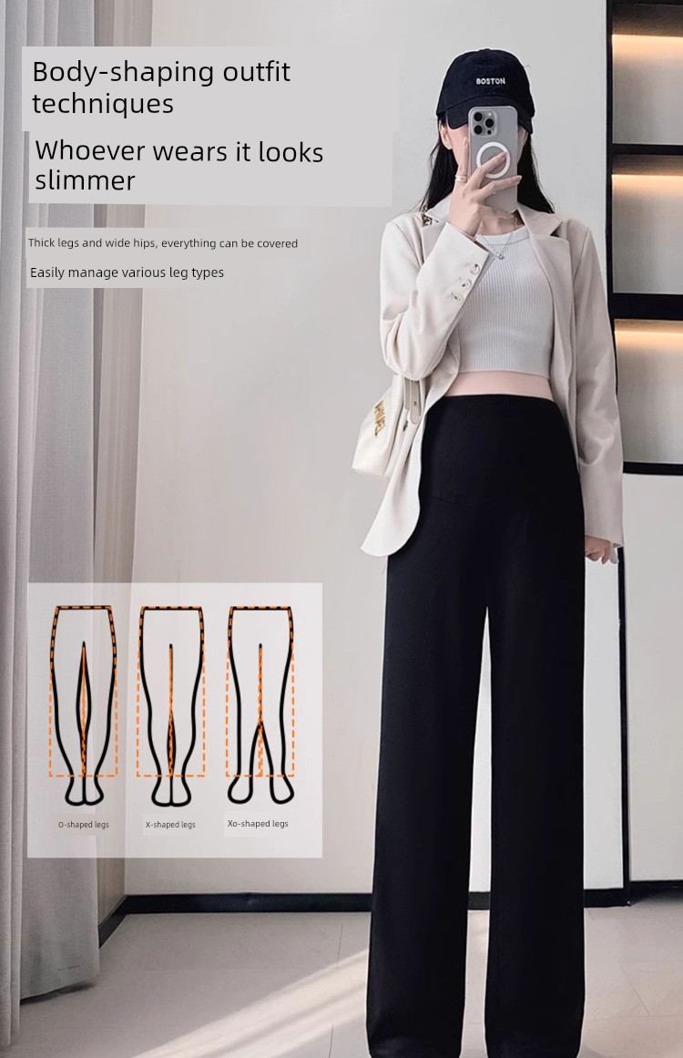 Maternity Pants for Autumn, Straight-Leg, Belly-Supporting, Suit-Style, 2026 New Model, Petite Wide-Leg Long Pants for Pregnancy, Spring and Autumn — 11