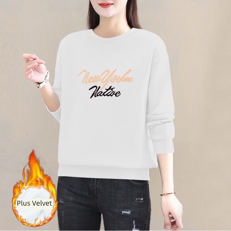 spring and autumn winter thickening easy ma'am Round neck Sweater