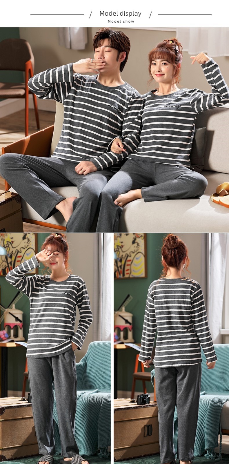 300 Jin men's wear lovers All cotton the fat pajamas