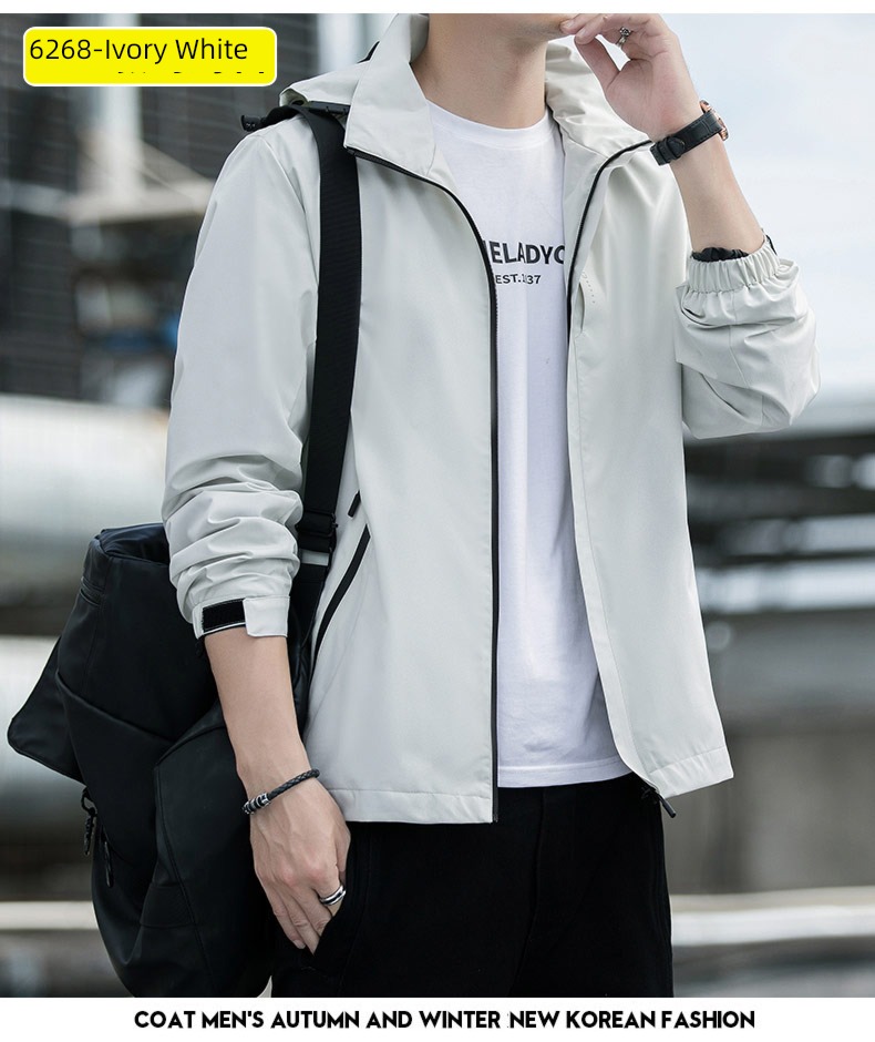 Romon autumn Hooded motion leisure time man loose coat