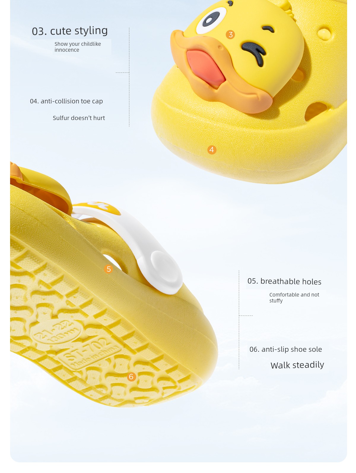 Jq Jingqi Children's Slippers for Boys, Summer Outdoor Non-Slip Indoor Closed-Toe Soft-Soled Bath Shoes for Little Girls, Breathable Clogs — 16