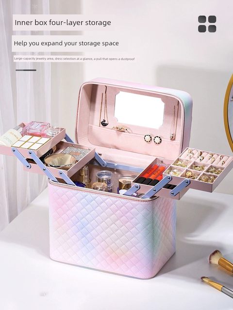 Internet celebrity large-capacity makeup bag convenient to carry ins style women's high-end suitcase storage box 2025 new model