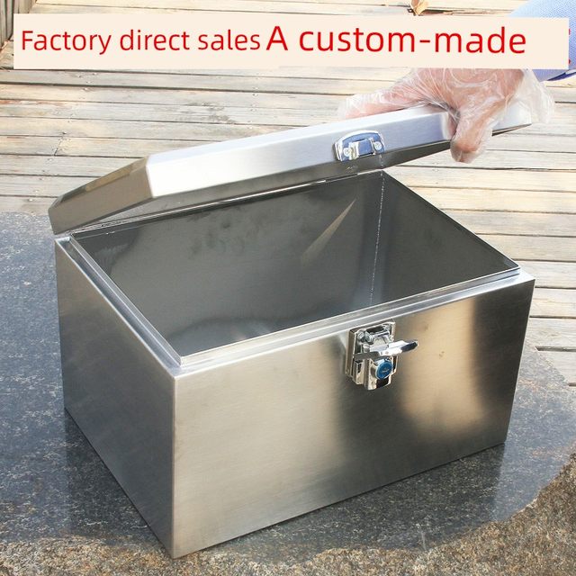 Motorcycle trunk large thickened stainless steel 304 storage tool box storage box electric scooter trunk