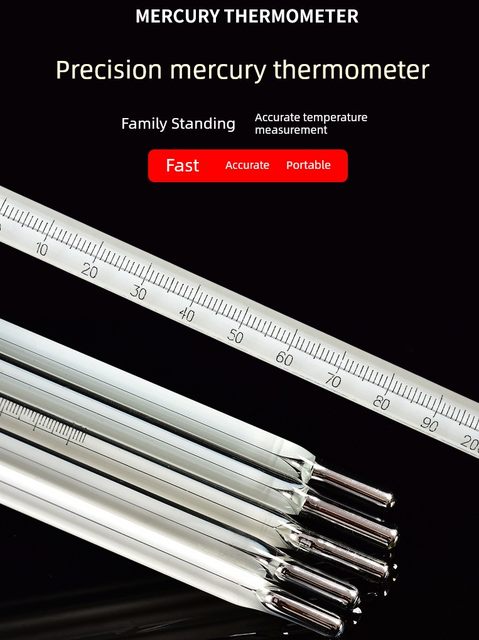 高精密温度计高精度精密0.1℃高温工业化工实验室用水银温度计