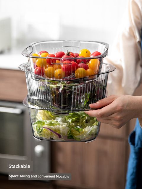 Frost Mountain drain basket set multi-layer microwave oven household rice basket filter water living room kitchen fruit washing basin