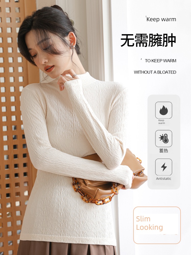 Half high collar Autumn and winter Minority Long sleeve T-shirt Undershirt