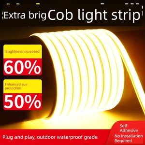 Led Light Strip 220V for Home Use in the Living Room, Ultra-Bright Outdoor Waterproof Cob Light Strip, Outdoor Lighting,