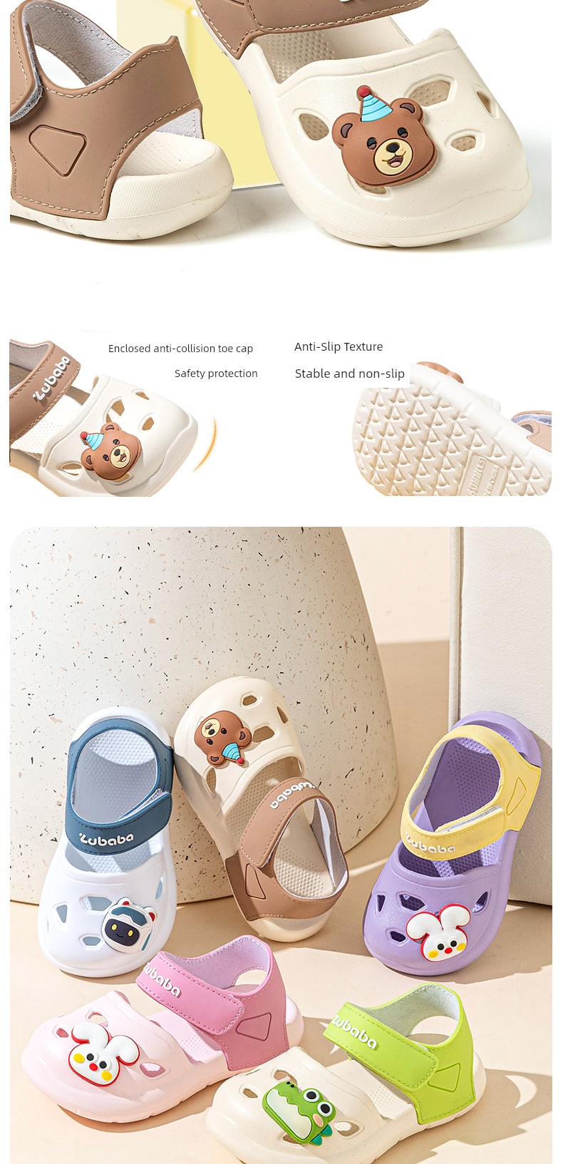 Pig Daddy Children's Slippers, Soft-Soled Baby Slippers for Boys, Indoor Bath Non-Slip Sandals, Girls' Eva Clogs — 8
