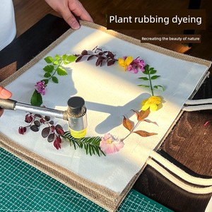 Plant Dyeing Canvas Bag DIY Material Kit Children's Hand-Dyeing Painting Tools Square Scarf Painting Parent-Child Activi