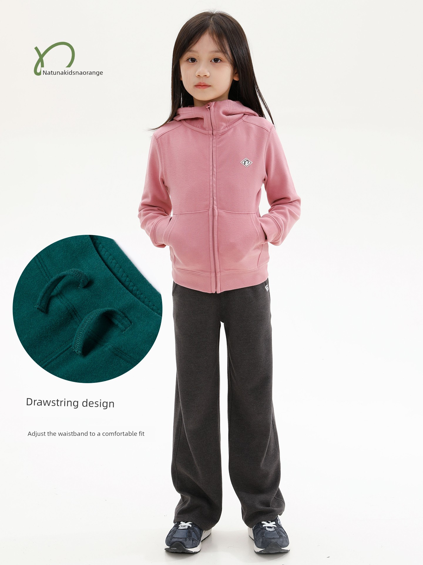 Capsule Naju Children's Clothing [Light Warm Fleece] Children's Pants Antibacterial Static-Free Boys and Girls Drawstring Straight-Leg Sports Pants — 4