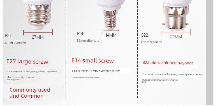 LED Bulb E27 Screw Mouth 3W Warm White and Yellow 5W Energy Saving Lamp E14 Super Bright For Home B22 Bayonet 7W Globe Single Lamp