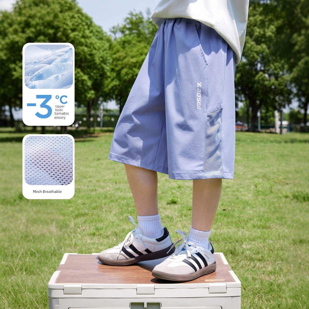 Zuoxi Children's Clothing Boys' Shorts Summer Thin Cool Breathable Pants 2026 New Children's Summer Five-Point Pants Trendy — 5