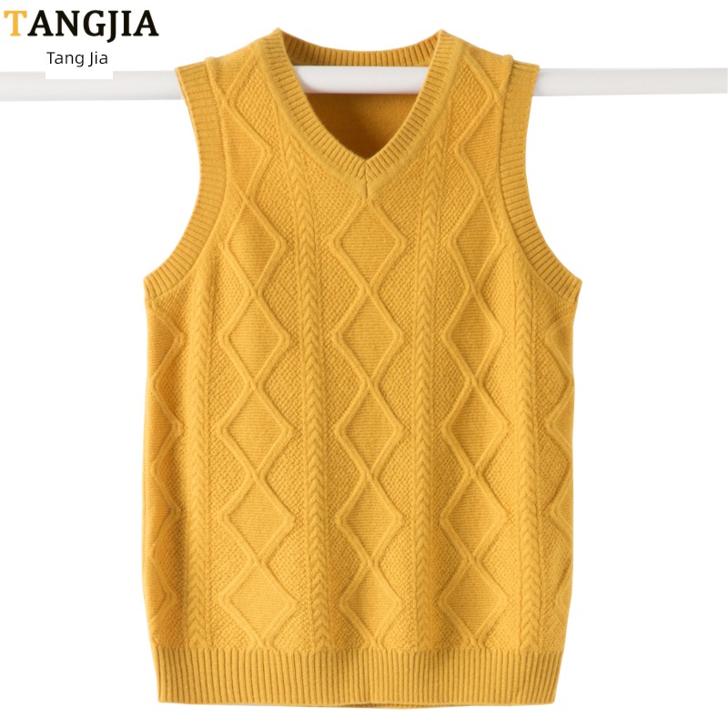 V-collar teenagers Autumn and winter easy Wool knitting vest