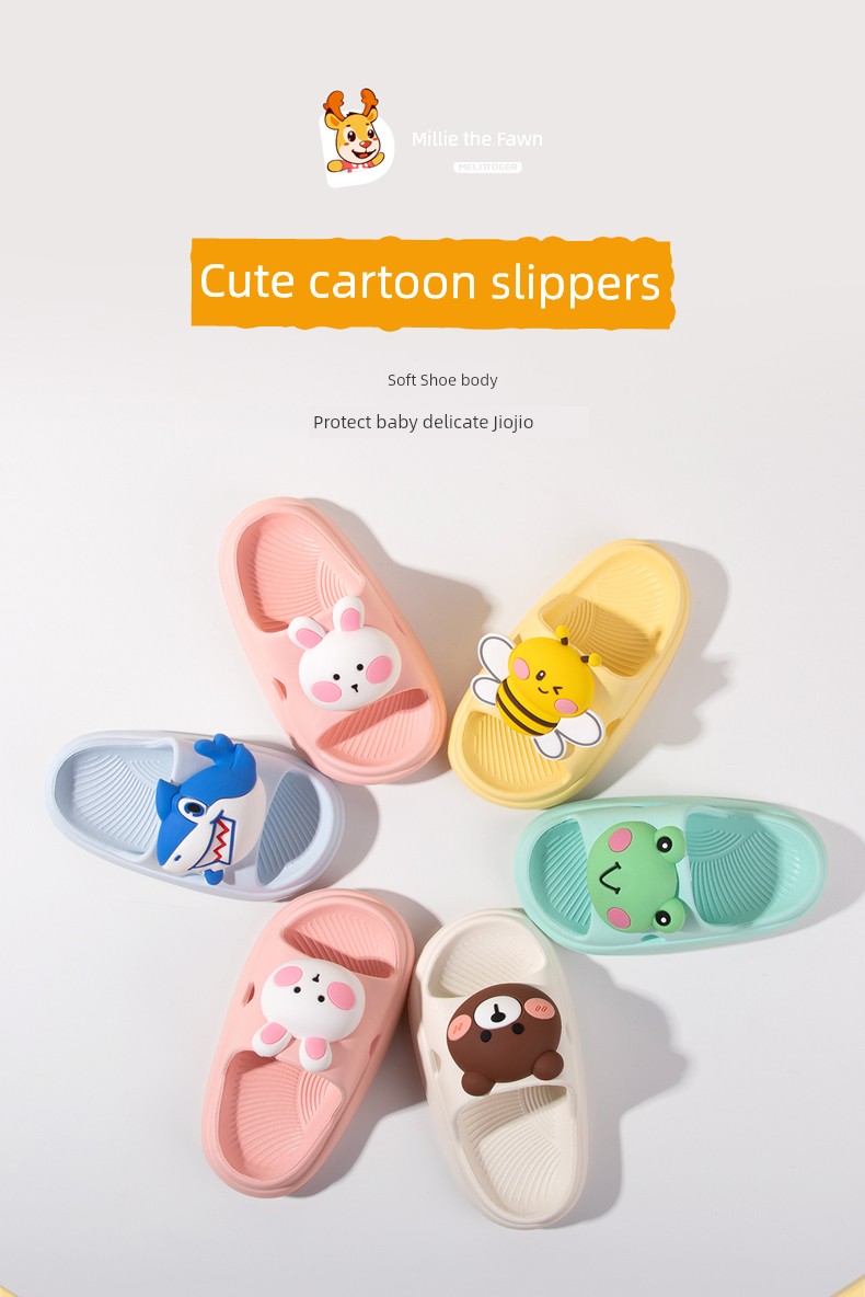 Little Deer Milly Baby Slippers Summer Home Indoor Eva Soft Sole Shock Absorbing Wear-Resistant Soft Elastic Cute Cartoon — 1