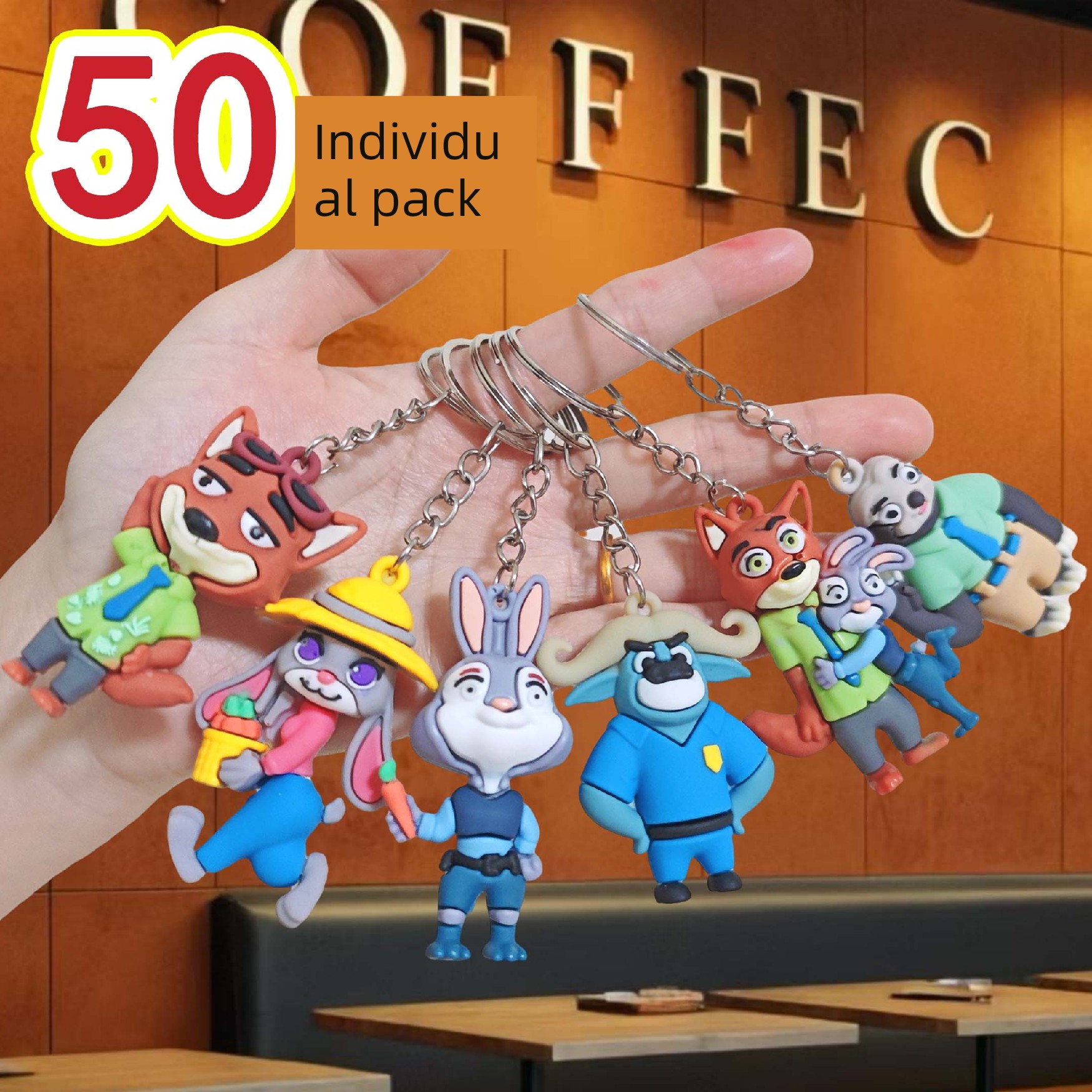 Zootopia Keychain Cartoon Doll Judy Nick Cute Pendant Children's Activity Small Gift