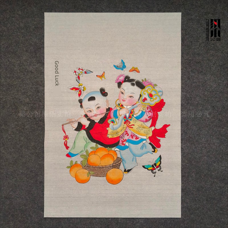 Authentic Hand-Painted Yangliu Youth Paintings with Auspicious Spring Cattle Motifs, Symbolizing Wealth, Fortune, and Prosperity Year after Year, Bringing Blessings to Both People and Wealth