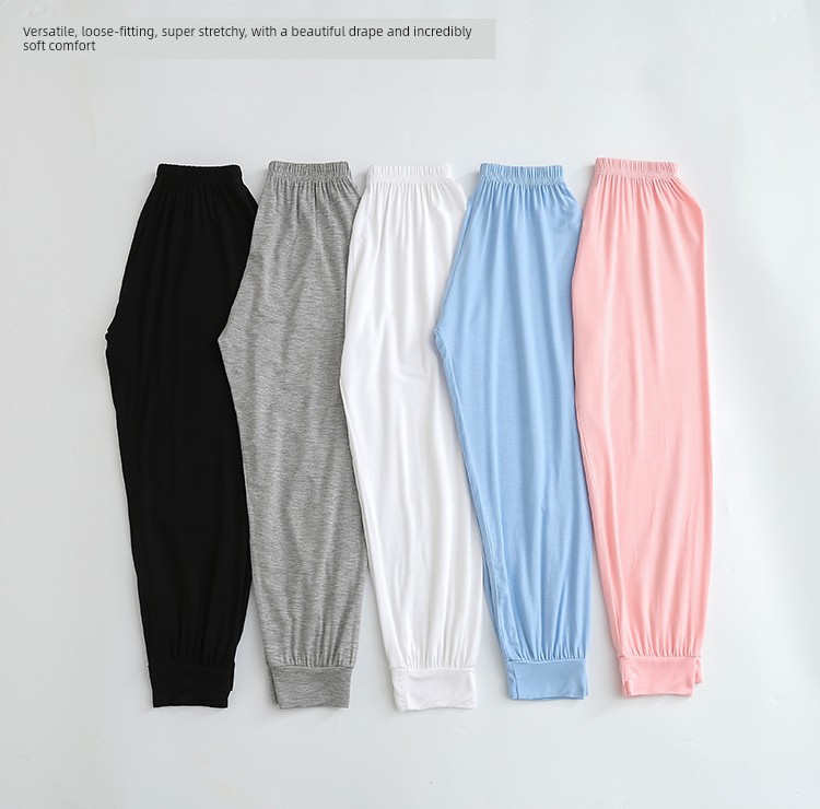 Kids Summer Mosquito Repelling Pants Boy Girl Modal Casual Pants Children's Home Pants Pure Color Baggy Pajama Pants — 5