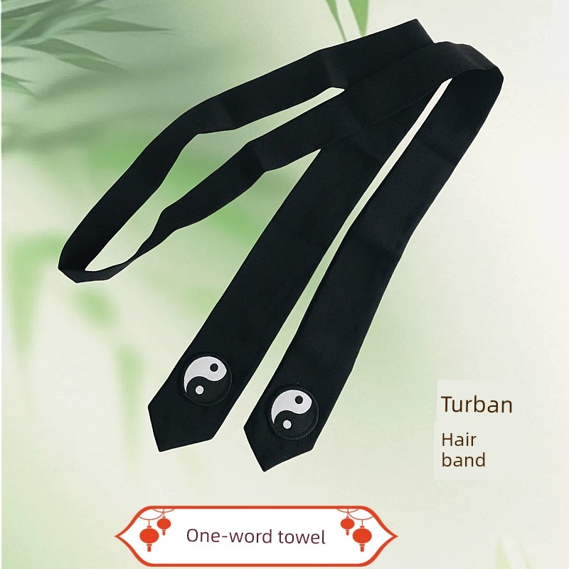 Turban Hat Xiaoyao Towel Hat Taiji Word Towel Lotus Leaf Towel Ancient Costume Traditional Hair Towel Bandage All Real Props Clothing