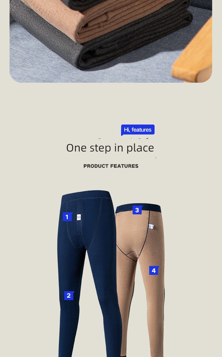 【 Pre 】 HLA / Home of Hailan Lamb wool wool kneepad Antifungal pants male Plush thickening kneepad winter Leggings