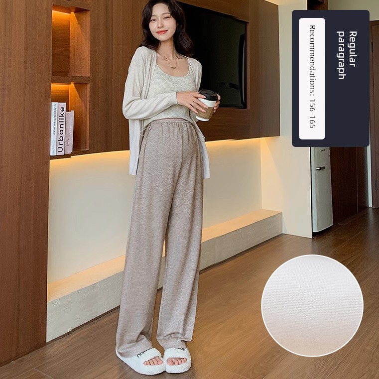 Maternity Pants for Spring and Autumn, Wide-Leg Pants for Outdoor Wear, Fleece-Lined and Thickened, Do Not Tighten on the Belly during Pregnancy, — 3