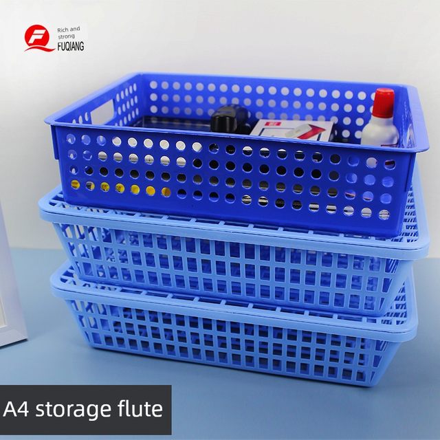 10-pack file frame accounting financial voucher storage basket bill basket office desk file blue plastic box multi-functional sorting data basket desktop supplies official documents basket a4 storage rack frame