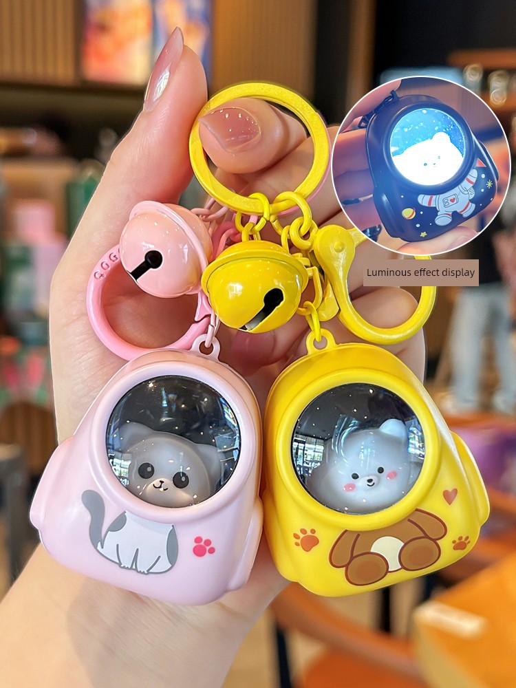 2025 New Arrival Luminous Backpack Kitten Key Chain Cartoon Bear Couple Pendant Small Jewelry Student Ornaments Female