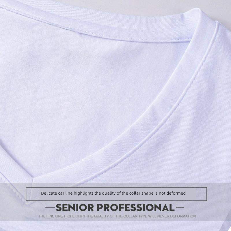 modal  man Ice silk V-collar Pure white Short sleeve T-shirt