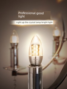 Philips Candle Bulb Led Three-Color Crystal Tip Bubble E14e27 Screw For Home Energy-Saving Pull Tail Bubble Crystal Lamp