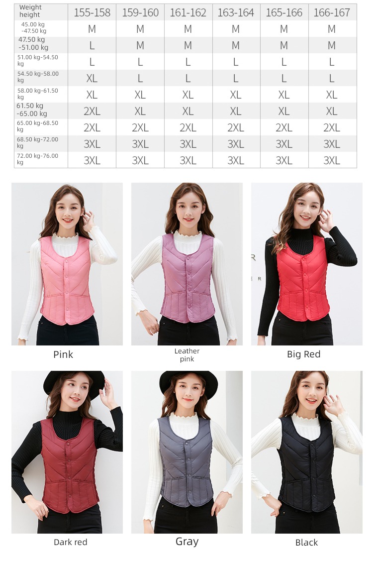 fashion Self-cultivation schoolgirl Interpenetrating Down cotton Vest